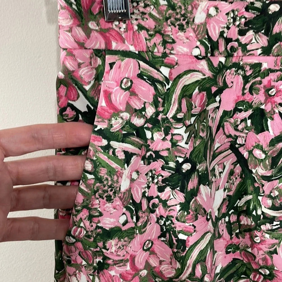 NWOT H&M Ankle Length Pink Green Floral Dress Pant 4 - Picture 5 of 16